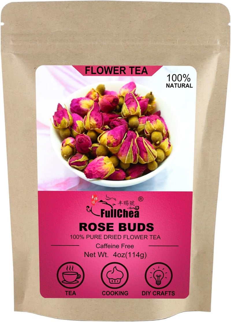 FullChea 100% Pure Natural Dried Rose Buds - 4oz - Image 1